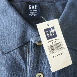 NWT Men's Ga[ Polo Shirt, Size XL, Stony Blue Color, Gap Price $34.50